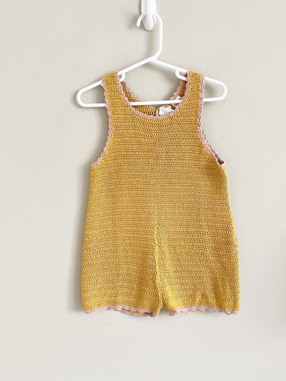 Zara gold color crochet one piece romper sz 2/3